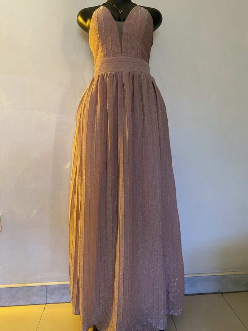 Rose Gold Maxi Glitter Gown