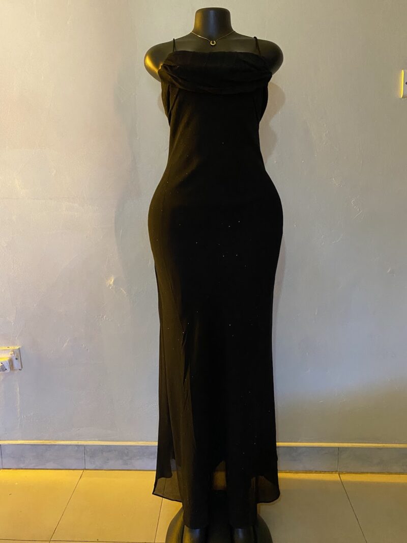 (NEW) Black Evening Maxi Glitter Gown