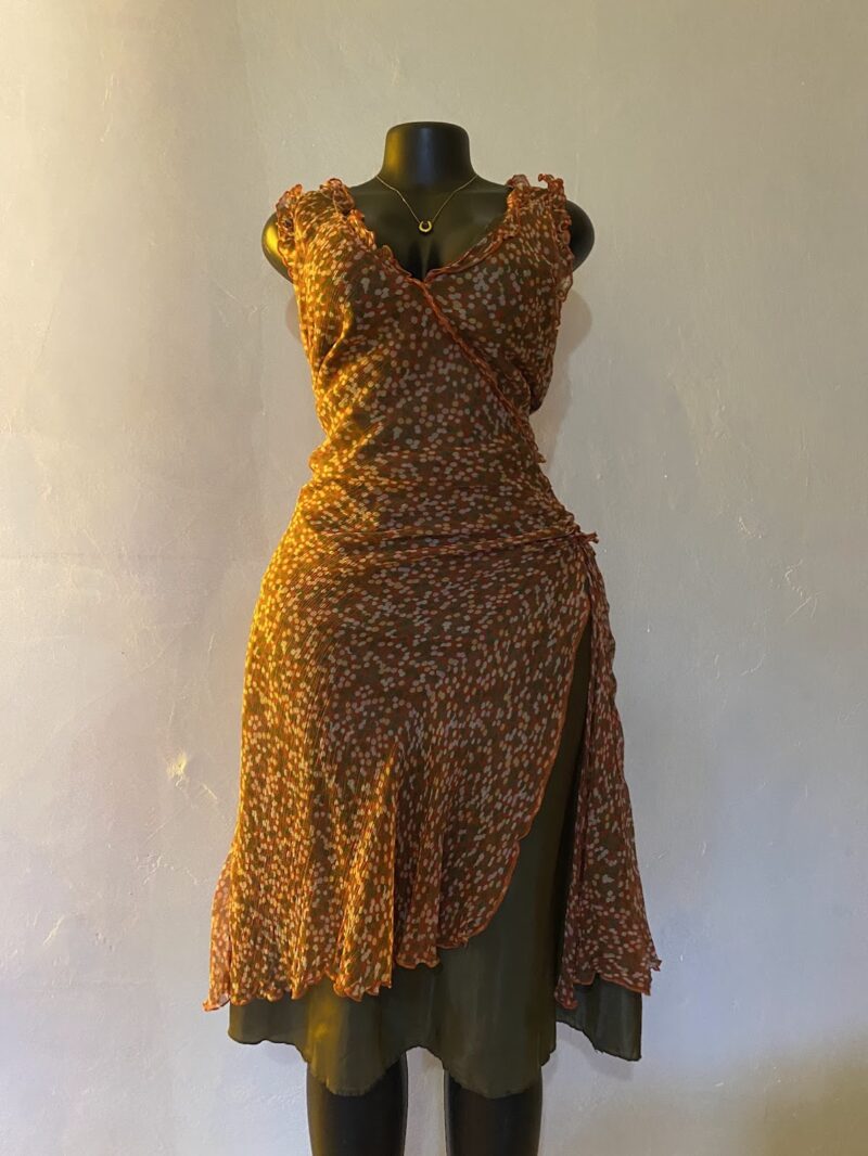 Floral Mesh Layered Dress