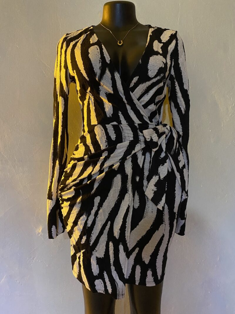 Zebra Print Wrap Dress