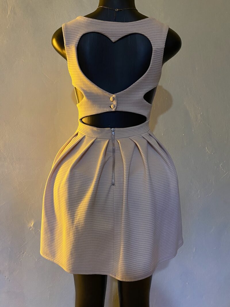 Mini Ribbed Heart Cut-Out Dress