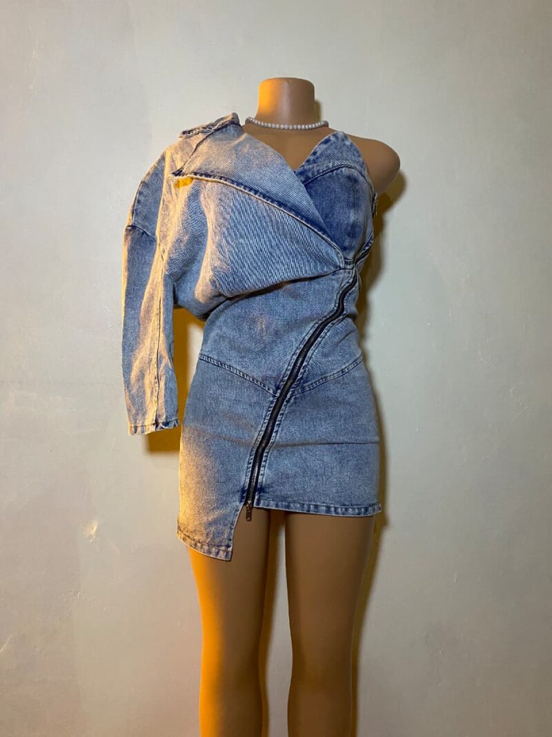 Asymmetrical Denim Mini