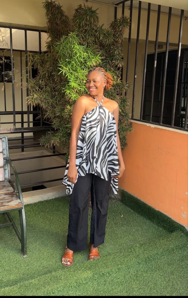 IMG_20260909_022440 Dahlia Flared Halter Top (Zebra Print)