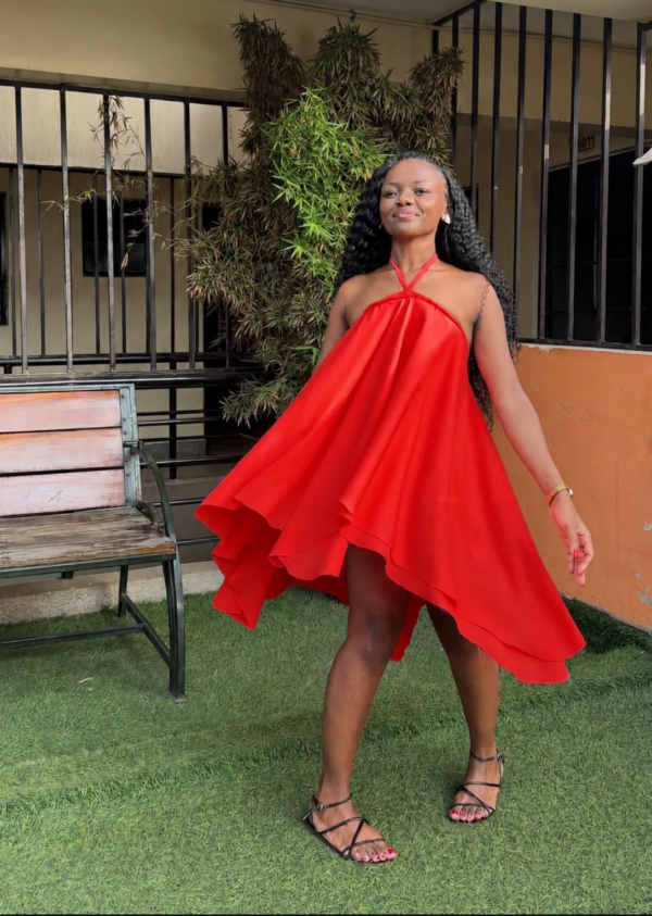 Red dress recolor Dahlia Halter Mini Dress