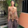 Dahlia Flared Halter Top (Classic Leopard Print)